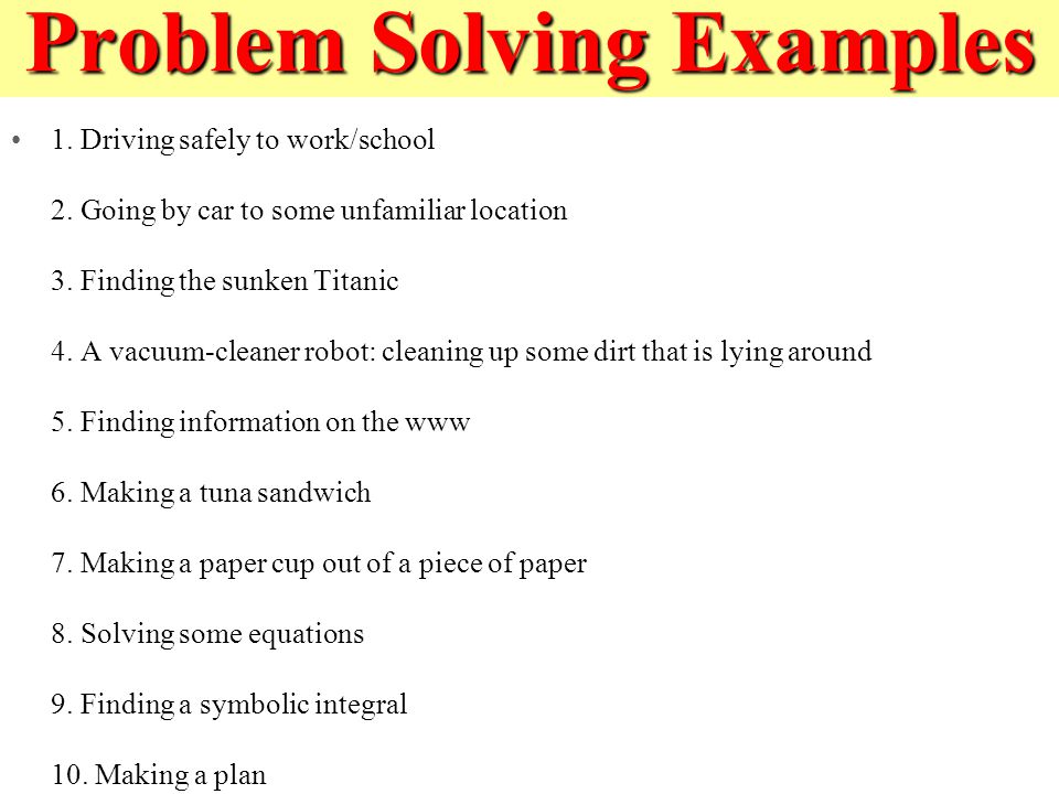 examples for problem solving